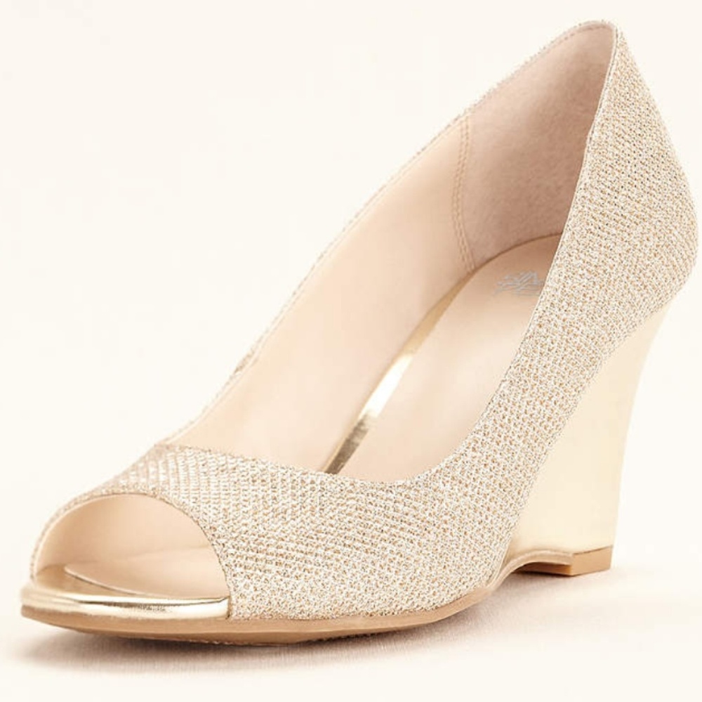 Gold wedge shoes size 9.5